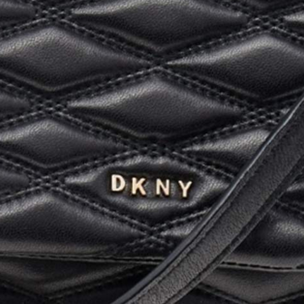 SOLD DKNY Black Diamond Quilted Lamb Leather Lara Top Handle Bag - Picture 5 of 7